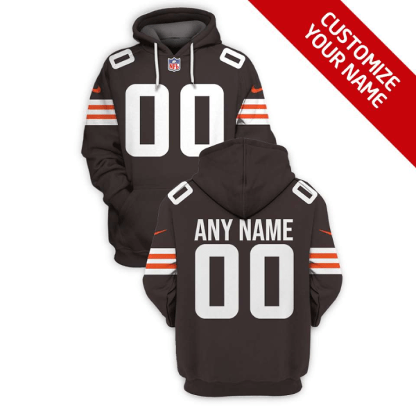 Men's Cleveland Browns Active Player Custom 2021 New Brown Pullover Hoodie